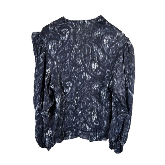 IRO Zarfi Wrap-Effect Printed Plisse Silk Blouse - Picture 4 of 11